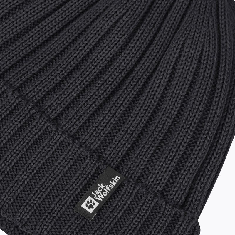 Jack Wolfskin Rib Knit téli sapka fekete 4