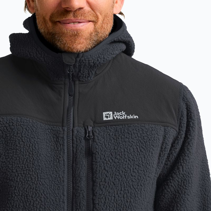Jack Wolfskin férfi Kammweg Pile Fz fantom fleece pulóver 5