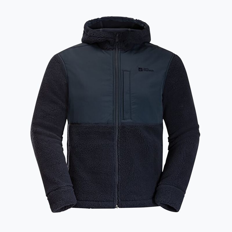 Férfi Jack Wolfskin Felslicht kapucnis fleece pulóver éjszakakék 7