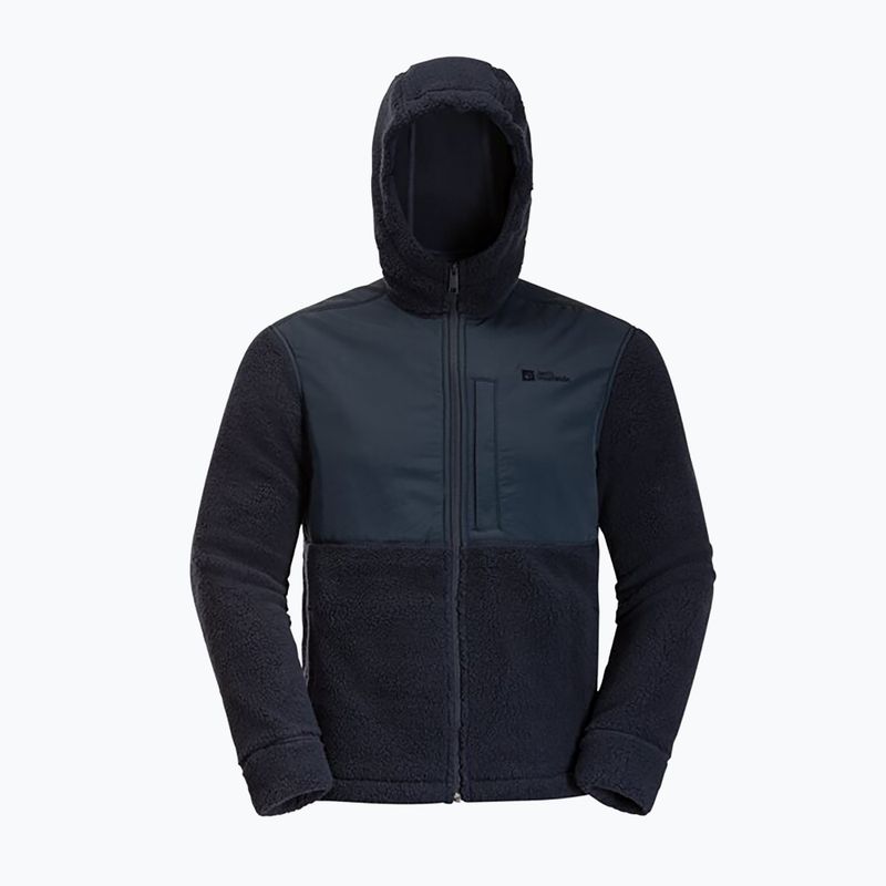 Férfi Jack Wolfskin Felslicht kapucnis fleece pulóver éjszakakék 8