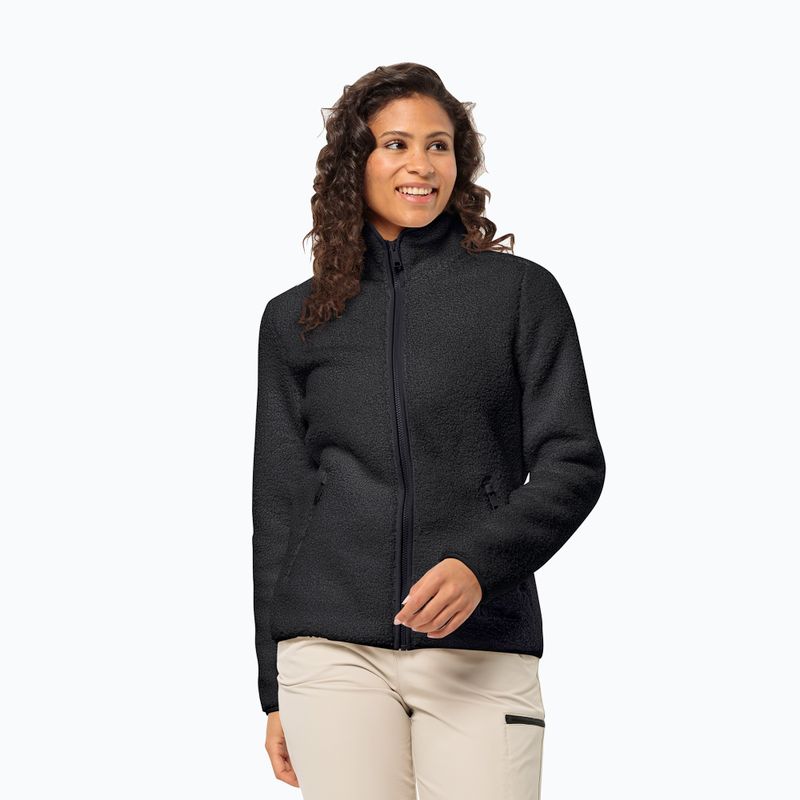 Jack Wolfskin női fleece pulóver High Curl fekete