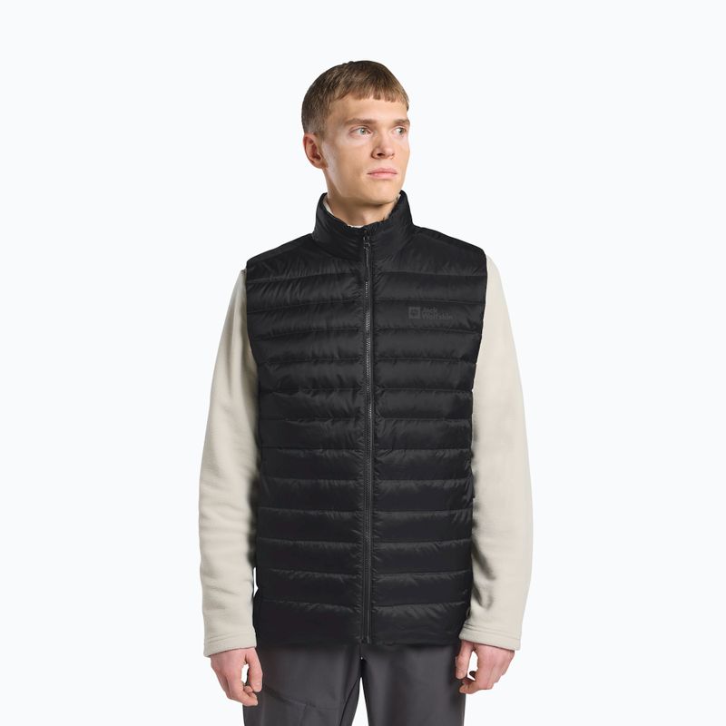 Férfi Jack Wolfskin Pilvi Down trekking ujjatlan fekete