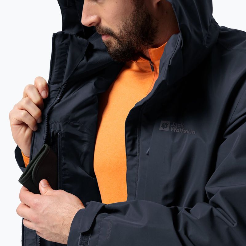 Jack Wolfskin férfi esőkabát Fernblick 2L éjszakai kék 4