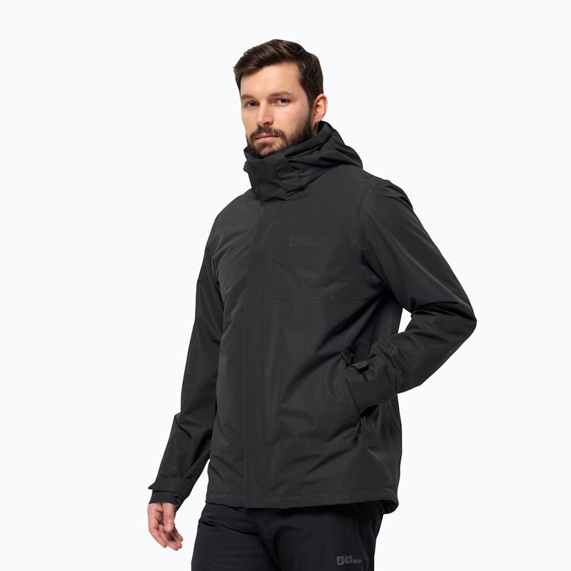 Jack Wolfskin férfi esőkabát Feldberg Luntal 3in1 fekete 2