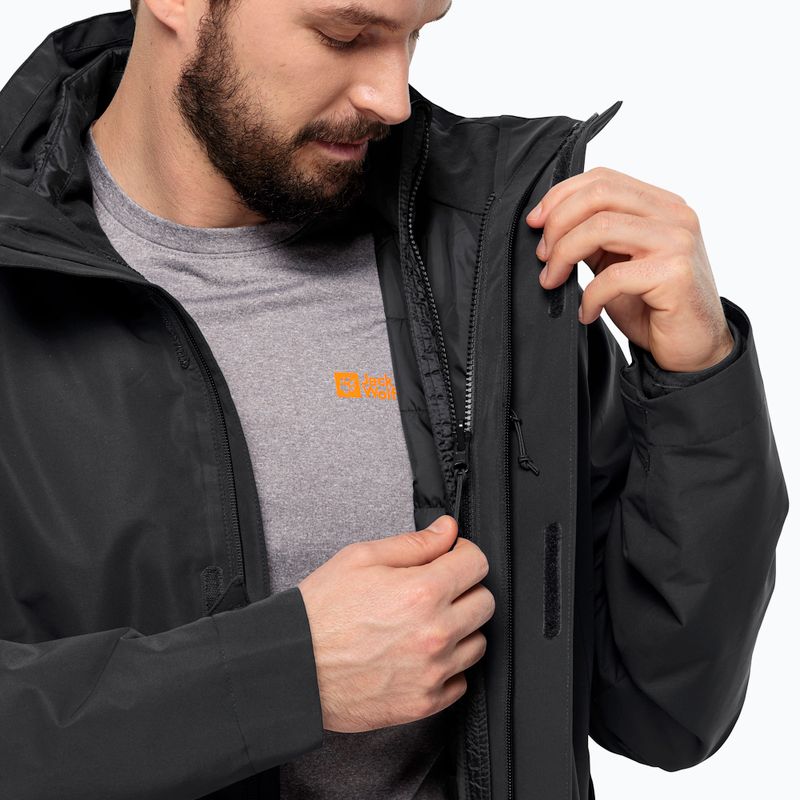 Jack Wolfskin férfi esőkabát Feldberg Luntal 3in1 fekete 8