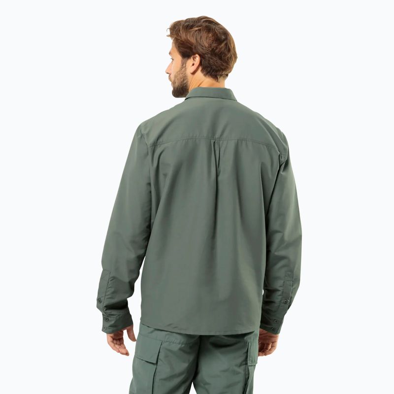 Jack Wolfskin Barrier L/S hedge zöld férfi trekking póló 2