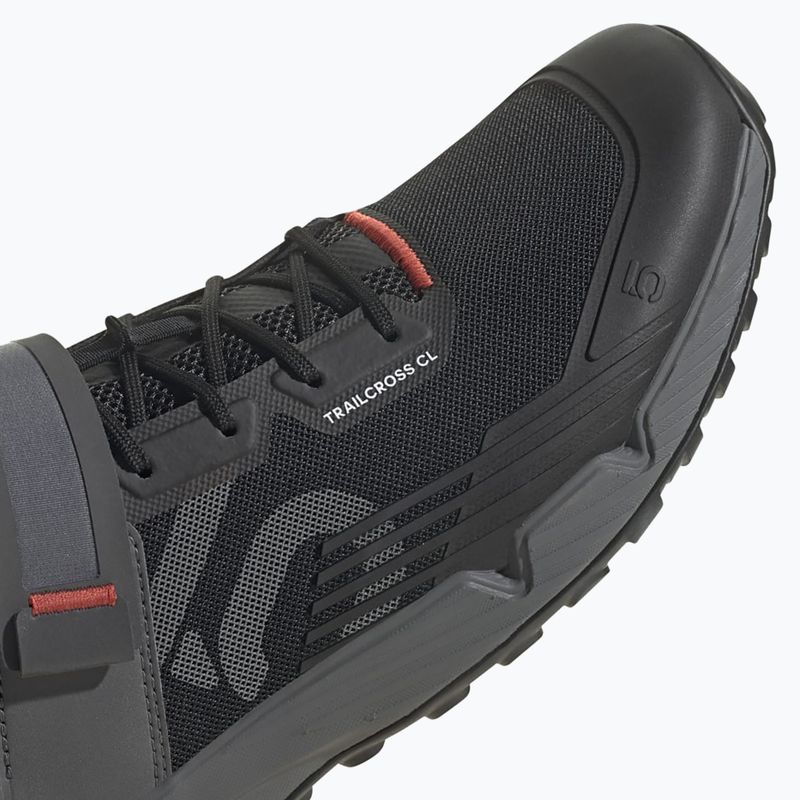 Férfi MTB kerékpáros cipő adidas FIVE TEN Trailcross Clip A mag fekete/szürke három/piros 11