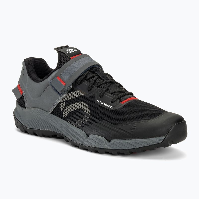 Férfi MTB kerékpáros cipő adidas FIVE TEN Trailcross Clip A mag fekete/szürke három/piros