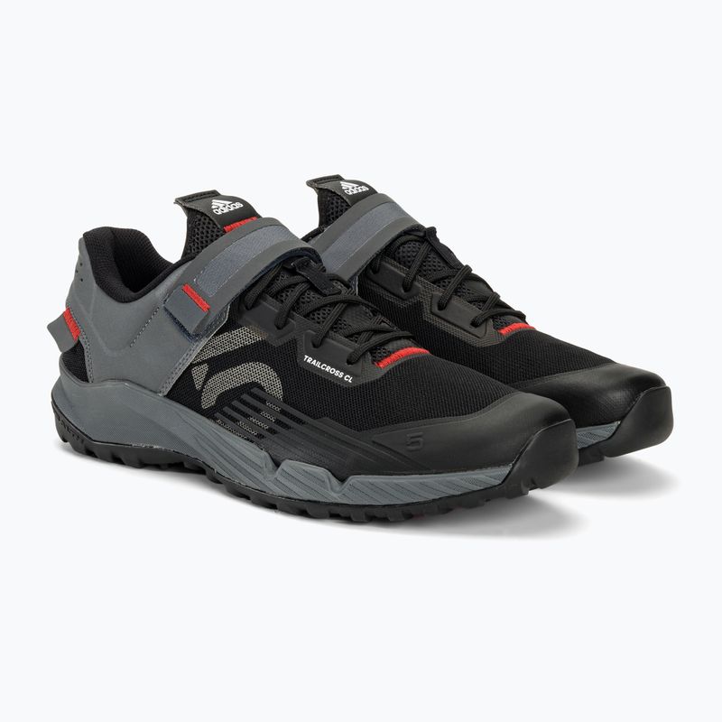 Férfi MTB kerékpáros cipő adidas FIVE TEN Trailcross Clip A mag fekete/szürke három/piros 6