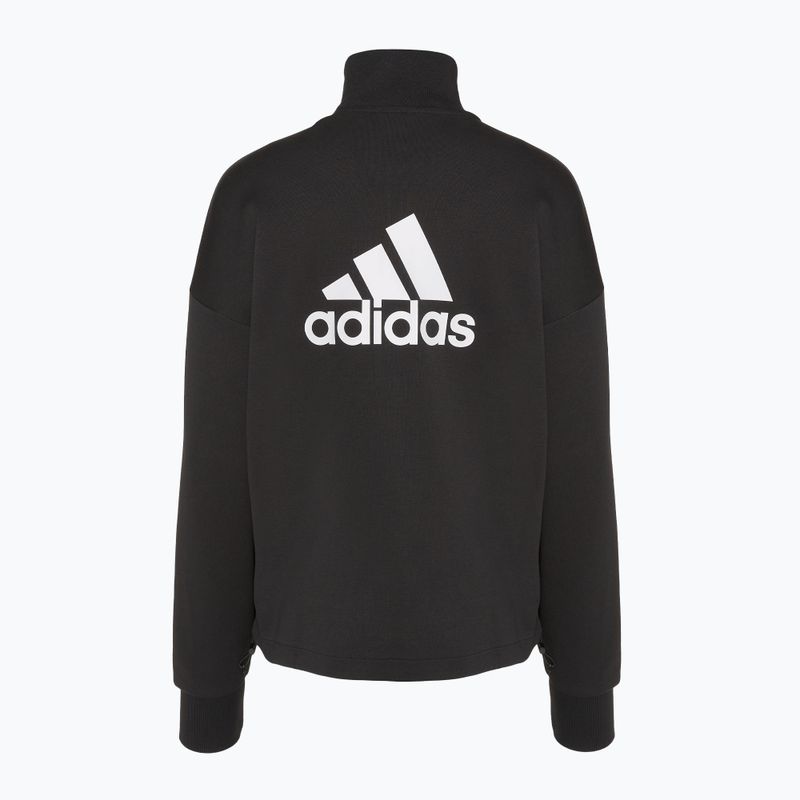 Női adidas Future Icons Badge Of Sport negyedcipzáras pulóver fekete 2