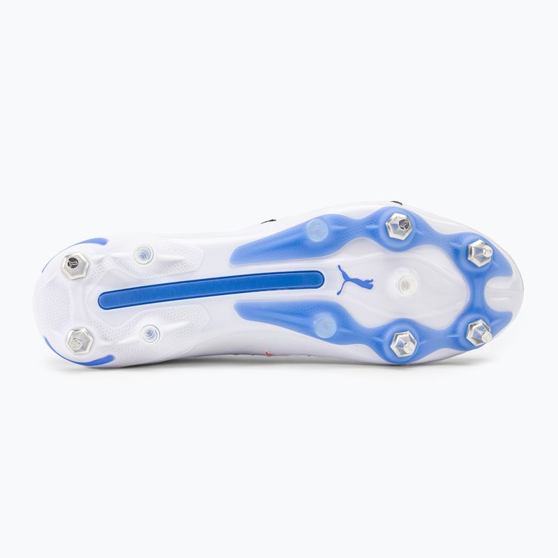 PUMA King Ultimate MXSG férfi futballcipő puma fehér/puma fekete/kék csillogás/ultranarancs 5