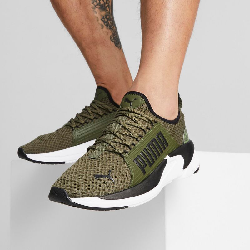 Férfi edzőcipők PUMA Softride Premier Slip On Tiger Camo zöld 378028 03 2