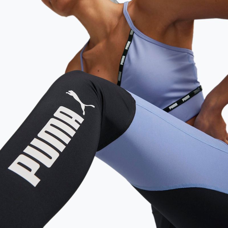 PUMA Train Favorite Logo magas derekú 7/8-as edző leggings fekete és lila 522419 51 5