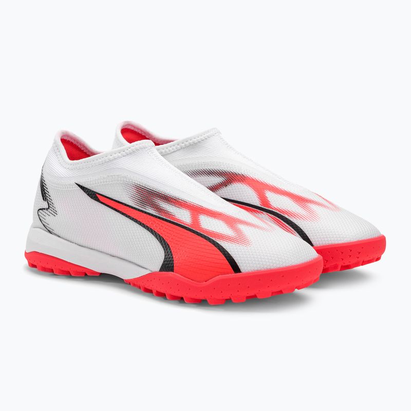 PUMA Ultra Match Ll TT + Mid Jr gyermek focicipő puma fehér/puma fekete/tűz orchidea 4