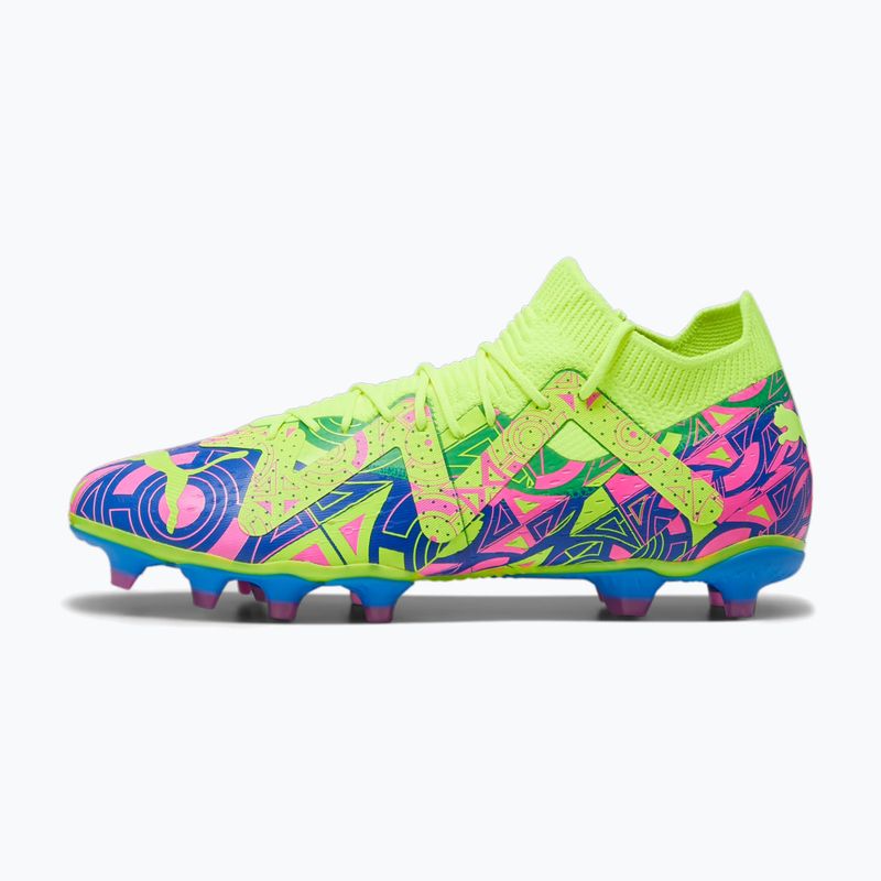 PUMA Future Match Energy FG/AG férfi futballcipő ultrakék/sárga riasztás/világító rózsaszín 11