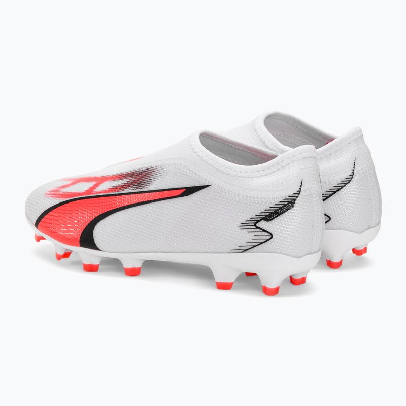 PUMA Ultra Match Ll FG/AG Jr gyermek focicipő puma fehér/puma fekete/tűz orchidea 3