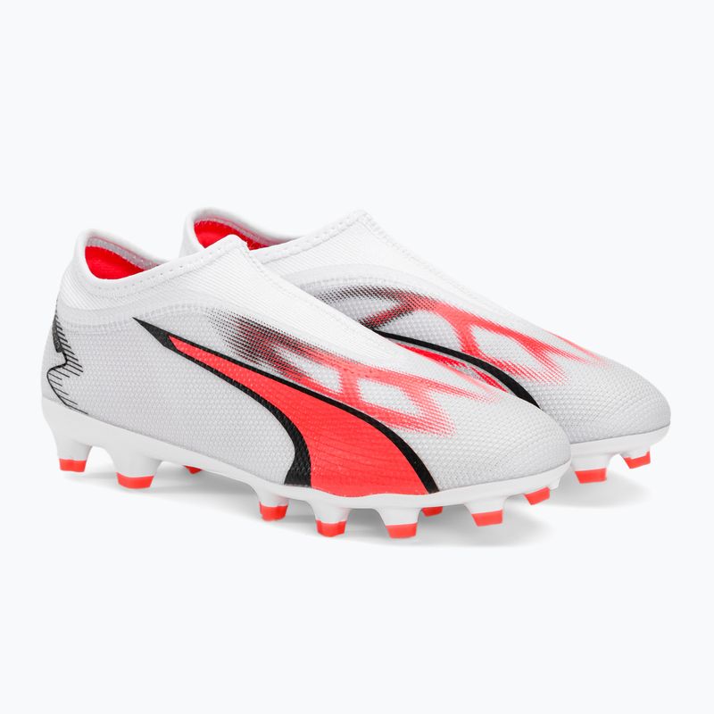 PUMA Ultra Match Ll FG/AG Jr gyermek focicipő puma fehér/puma fekete/tűz orchidea 4