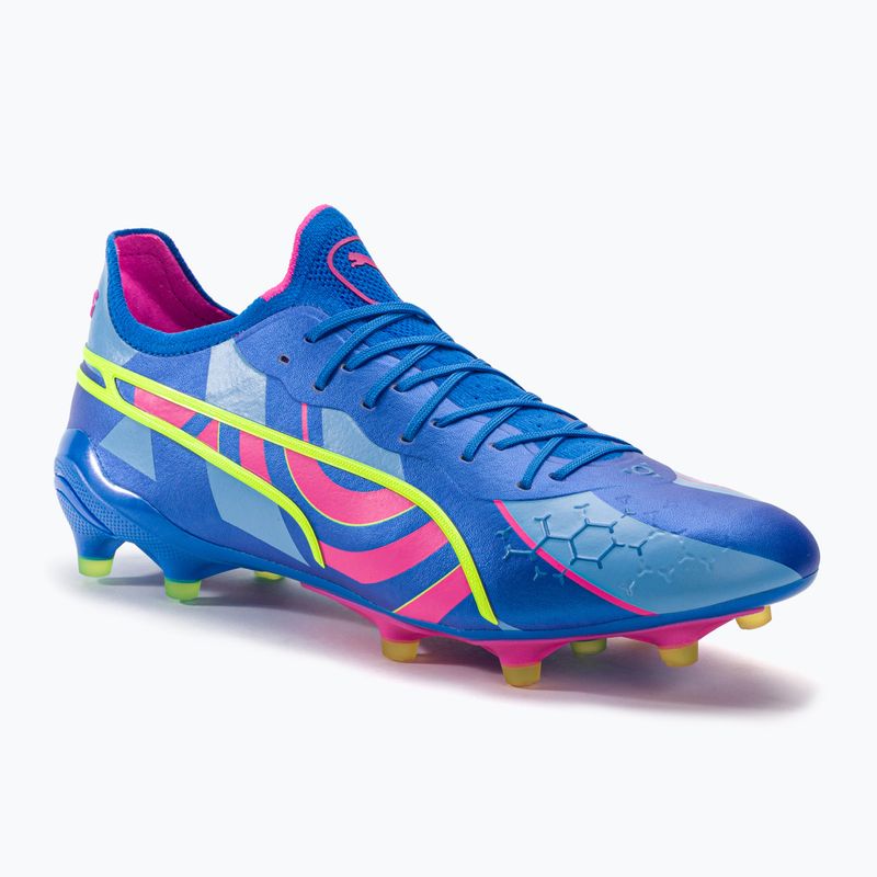 PUMA King Ultimate Energy FG/AG férfi futballcipő ultrakék/világító rózsaszín/világító kék