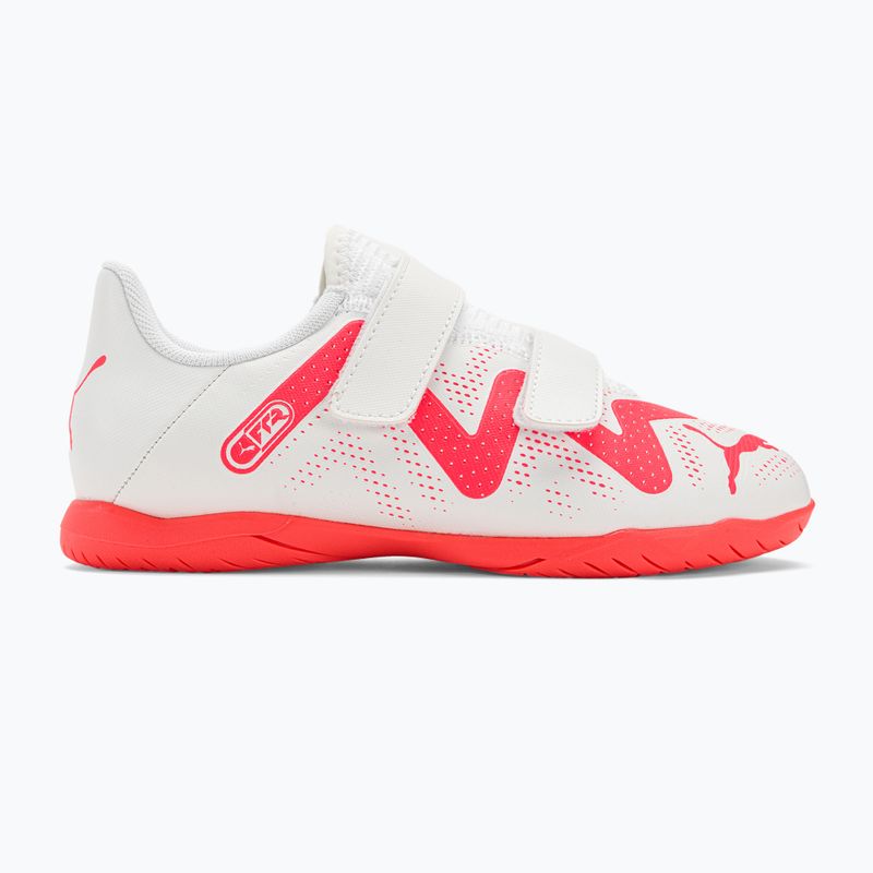 PUMA Future Play IT V Jr gyermek futballcipő puma fehér/tűz orchidea 2