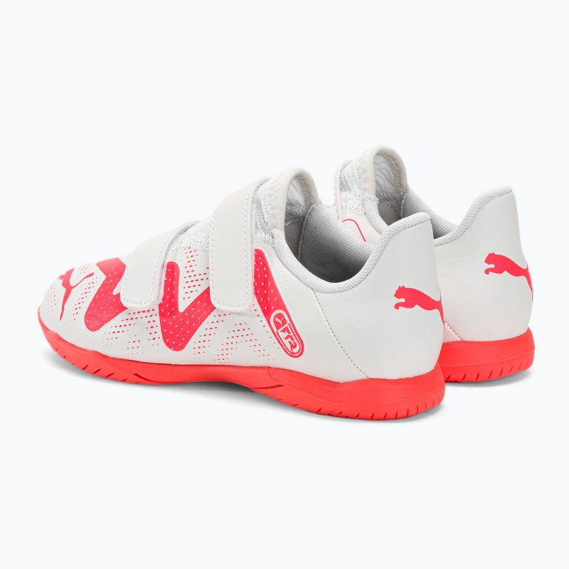 PUMA Future Play IT V Jr gyermek futballcipő puma fehér/tűz orchidea 3