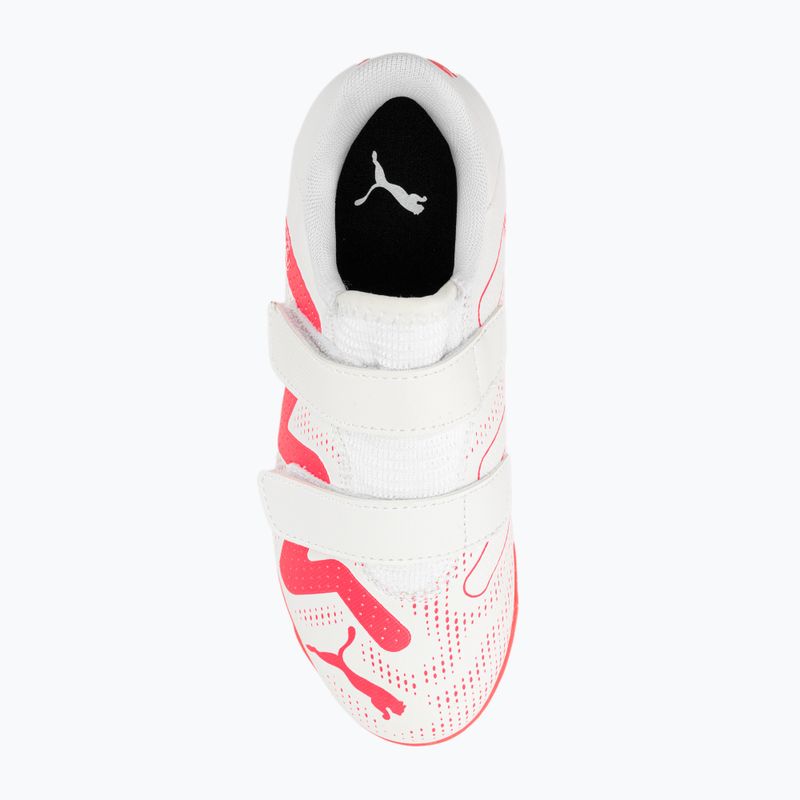 PUMA Future Play IT V Jr gyermek futballcipő puma fehér/tűz orchidea 6