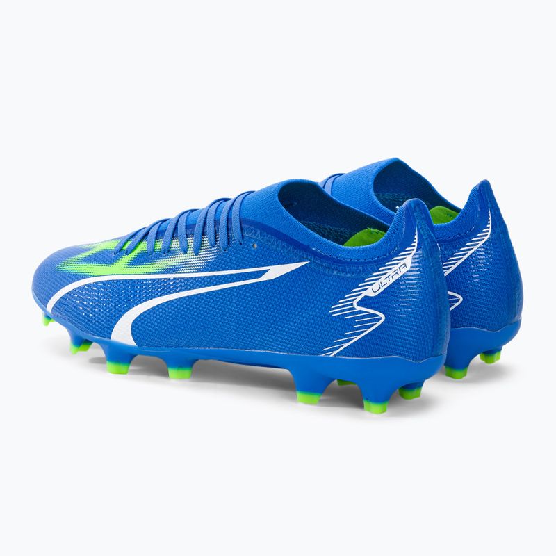 PUMA Ultra Match FG/AG férfi futballcipő ultra kék/puma fehér/pro zöld 3