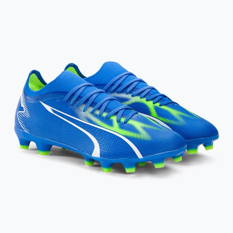 PUMA Ultra Match FG/AG férfi futballcipő ultra kék/puma fehér/pro zöld 4