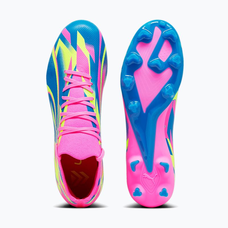 PUMA Ultra Match Energy FG/AG férfi futballcipő világító rózsaszín/sárga riasztás/ultrakék 14