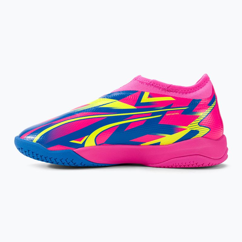 PUMA Ultra Match LL Energy IT+Mid Jr gyermek focicipő világító rózsaszín/ultrakék/sárga figyelmeztetés 10