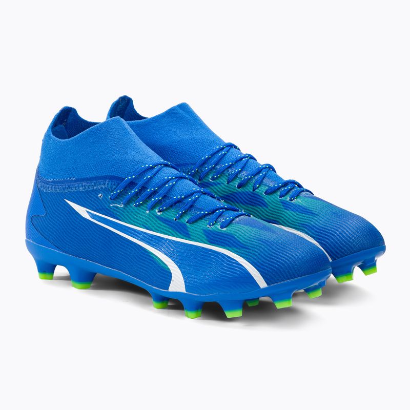 PUMA Ultra Pro FG/AG Jr gyermek futballcipő ultra kék/puma fehér/pro zöld 4