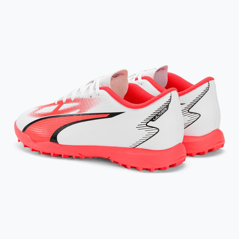 PUMA Ultra Play TT Jr gyermek futballcipő puma fehér/puma fekete/tűz orchidea 3