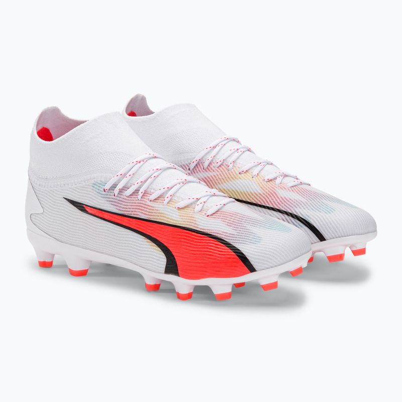 PUMA Ultra Pro FG/AG Jr gyermek futballcipő puma fehér/puma fekete/tűz orchidea 4