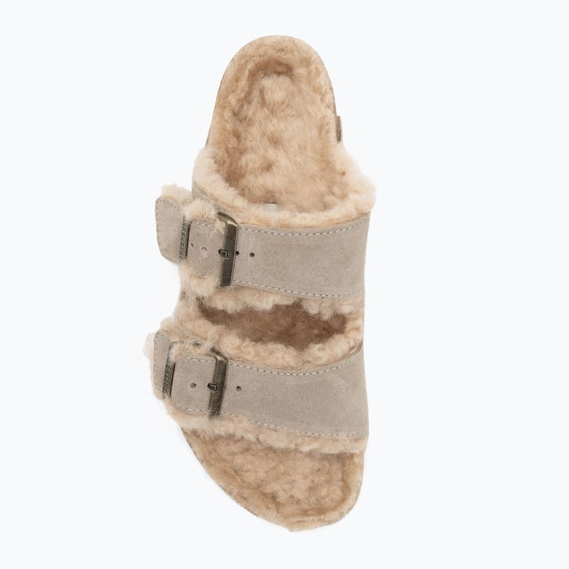 BIRKENSTOCK Arizona Shearling SL Regular taupe flip-flopok 5