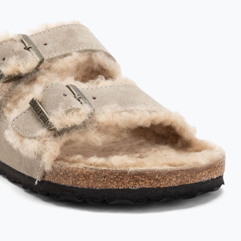 BIRKENSTOCK Arizona Shearling SL Regular taupe flip-flopok 7