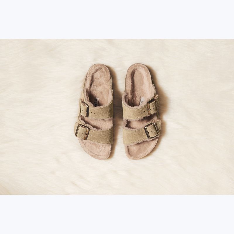 BIRKENSTOCK Arizona Shearling SL Regular taupe flip-flopok 12