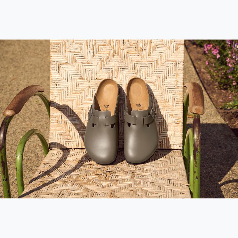 BIRKENSTOCK flip-flop Boston NL Regular sima bőr beton szürke 6