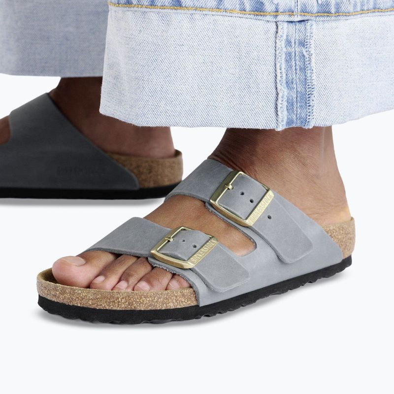 Női papucsok BIRKENSTOCK Arizona LEOI Narrow basalt gray 10