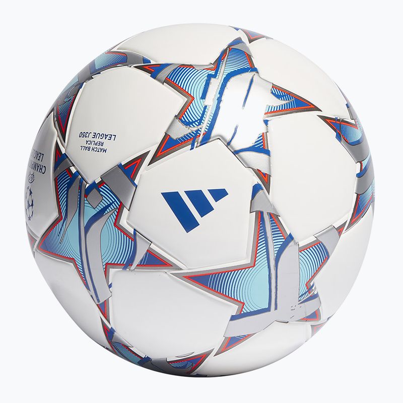 Focilabda adidas UCL League 23/24 white/silver metallic/bright cyan/royal blue méret 4 2