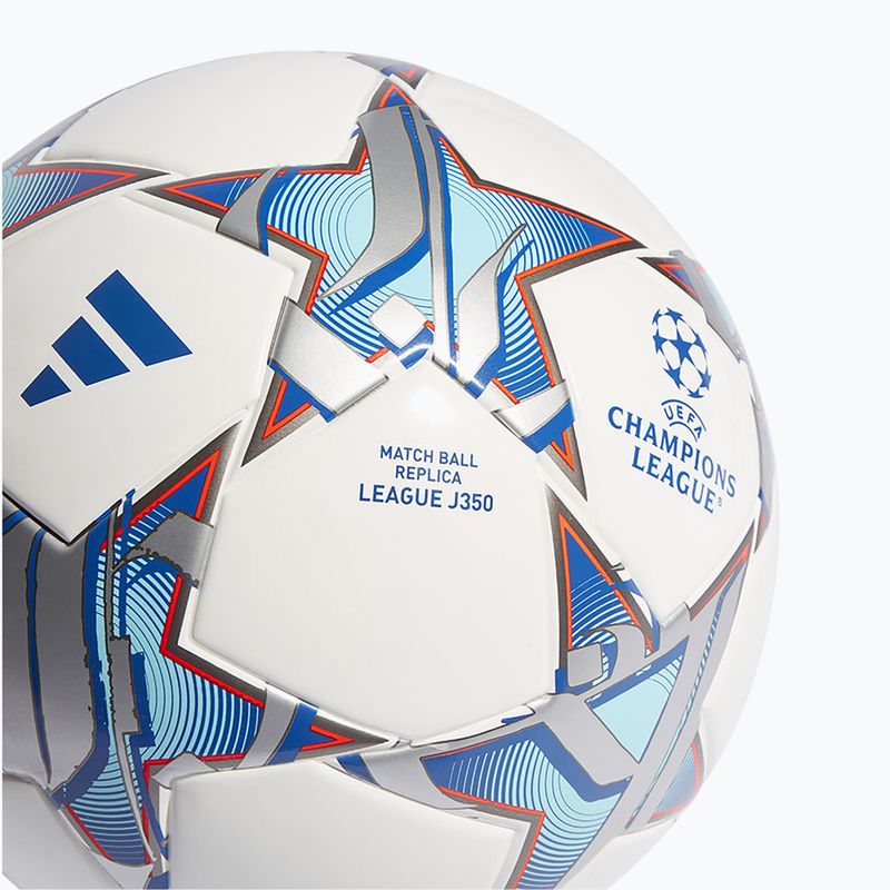 Focilabda adidas UCL League 23/24 white/silver metallic/bright cyan/royal blue méret 4 4