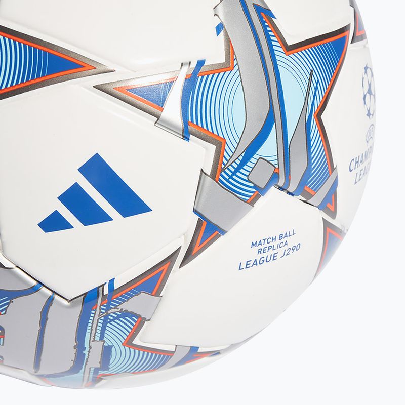 Focilabda adidas UCL Junior 290 League 23/24 white/silver metallic/bright cyan méret 4 2