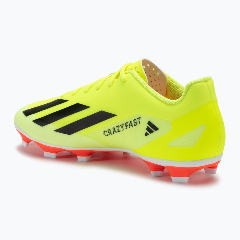 Férfi adidas X Crazyfast Club FxG csapat futballcipő napsárga/magfekete/felhőfehér 3
