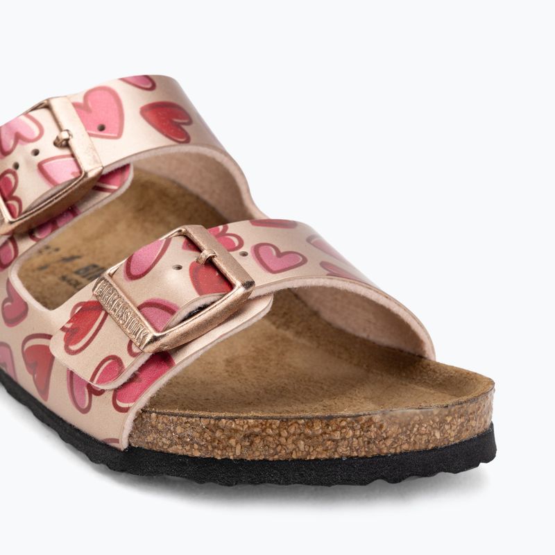 Gyerek papucsok BIRKENSTOCK Arizona Birko-Flor Narrow electric metallic copper hearts 7