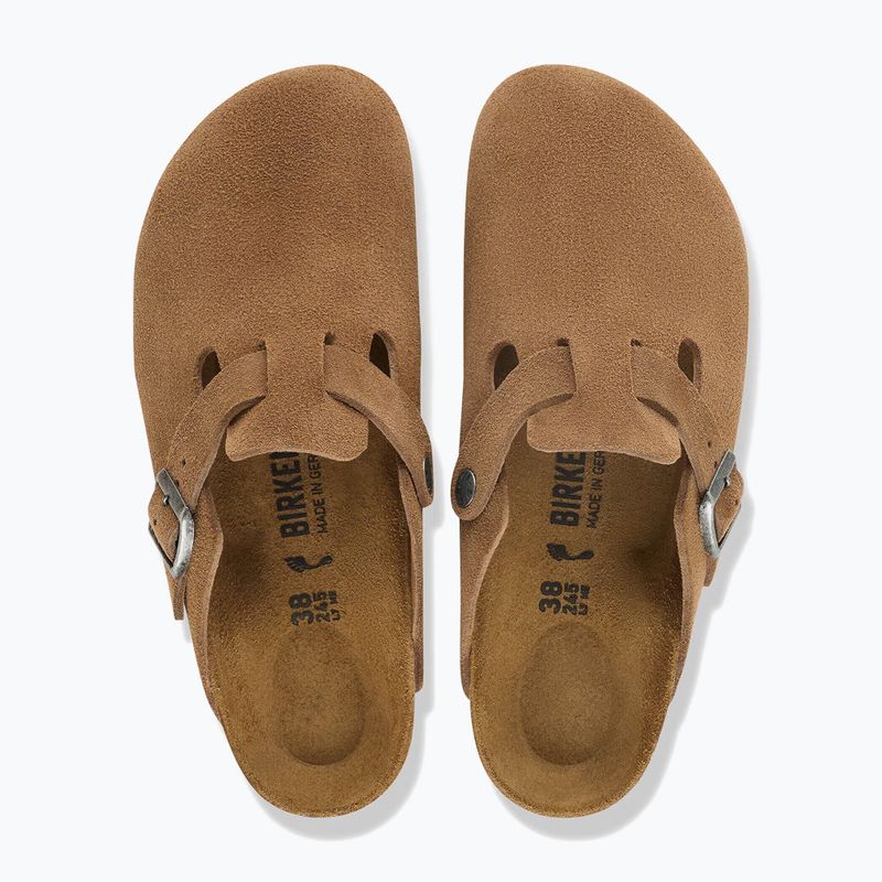 Papucsok BIRKENSTOCK Boston Suede Leather dark tea 4
