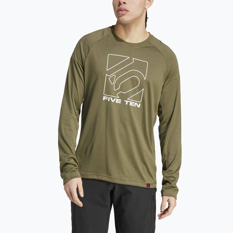 Férfi kerékpáros hosszú ujjú adidas FIVE TEN olíva strata 4