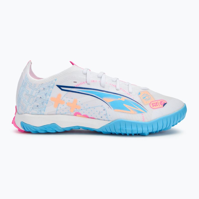 Futballcipő PUMA Ultra 5 Match Vol. Up TT puma white/luminous blue/poison pink/fizzy melon 2