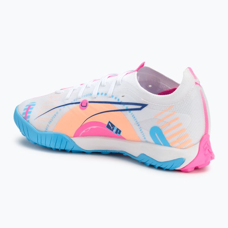 Futballcipő PUMA Ultra 5 Match Vol. Up TT puma white/luminous blue/poison pink/fizzy melon 3