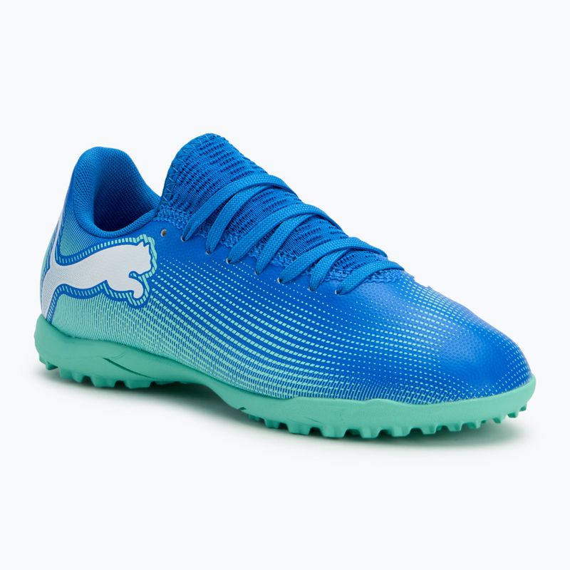 Gyerek focicipő PUMA Future 7 Play TT Jr hyperlink blue/mint/puma white