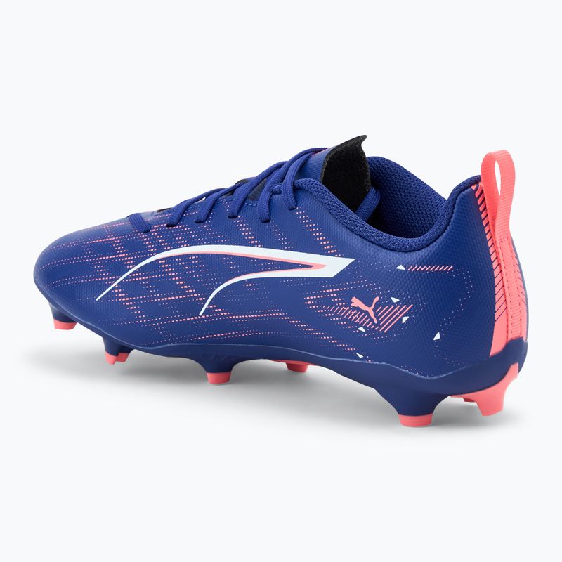 PUMA Ultra 5 Play FG/AG Jr gyermek labdarúgócipő lapis lazuli/puma fehér/naplemente fénye 3