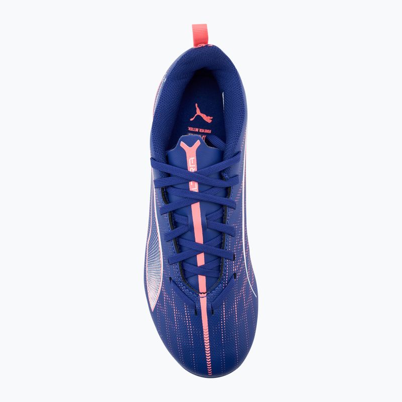 PUMA Ultra 5 Play FG/AG Jr gyermek labdarúgócipő lapis lazuli/puma fehér/naplemente fénye 5