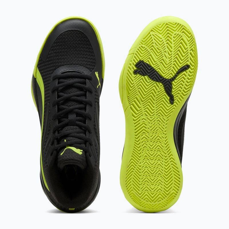 Férfi kosárlabda cipő PUMA Court Pro puma black/electric lime 5